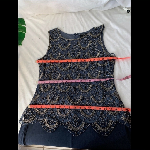 NEW Pisarro Nights Beaded Mock Two-Piece Gown‎ - Picture 8 of 8